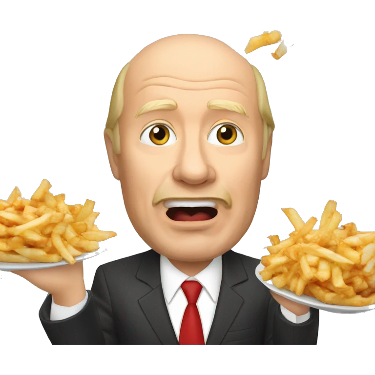Vladimir Poutine qui mange une poutine  emoji