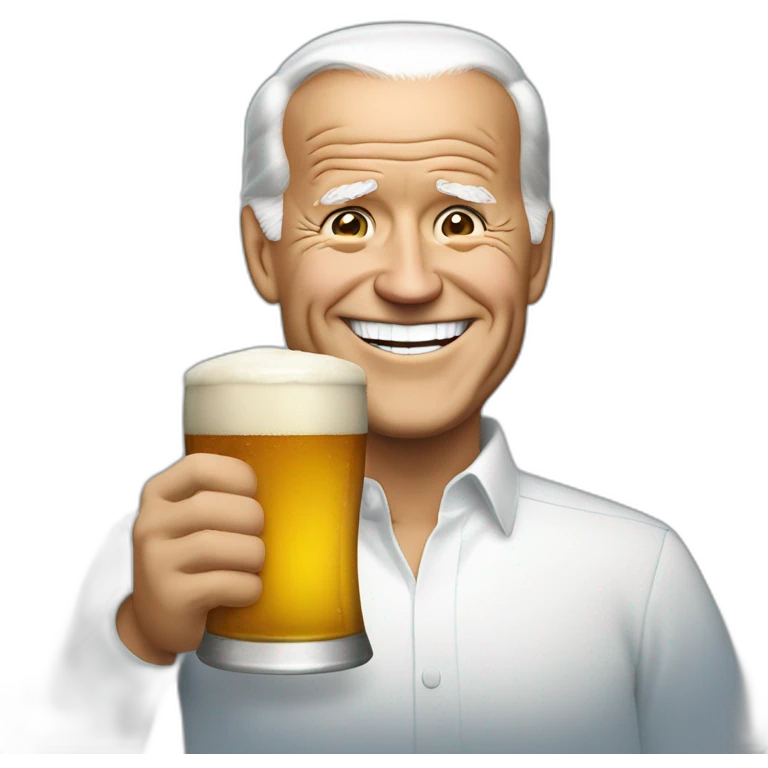 Joe Biden avec une bierre emoji