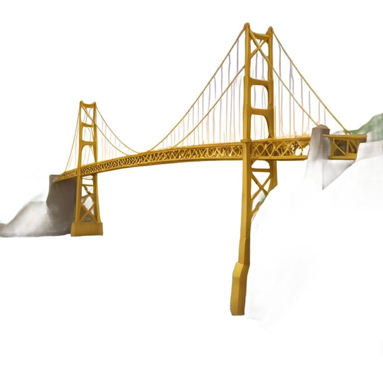 golden bridge seen from the coast emoji