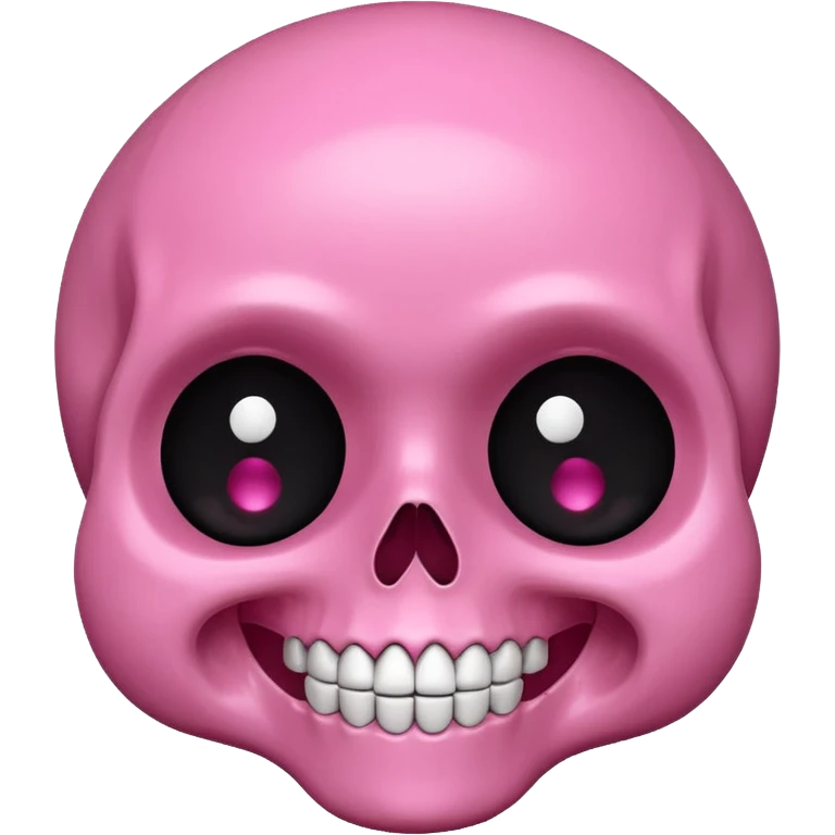cute pink skull smiling emoji