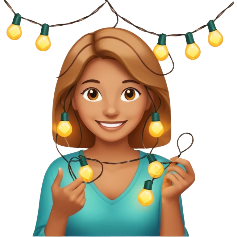 woMan posing with lights emoji