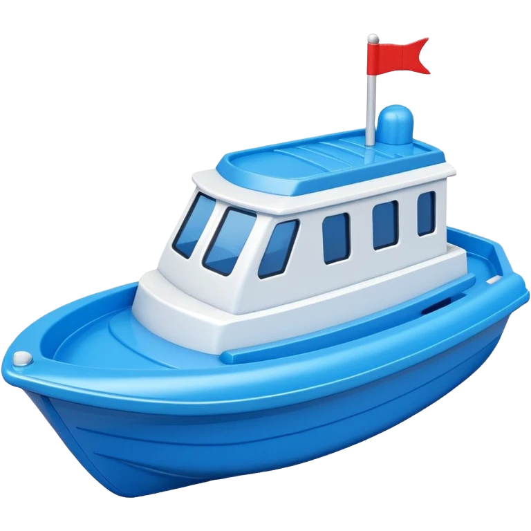 blue plastic toy boat emoji