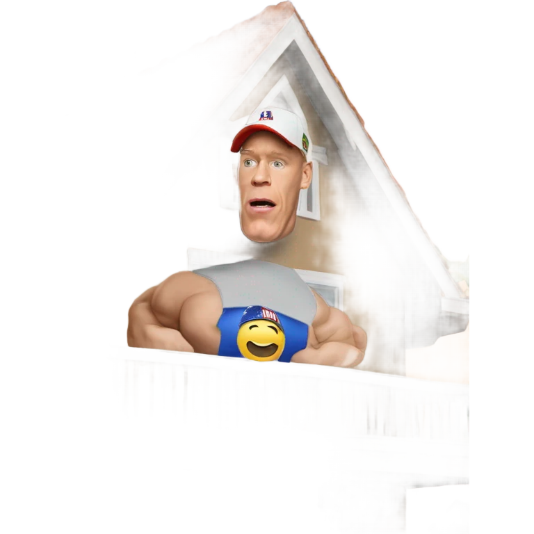 John Cena on top of a house  emoji