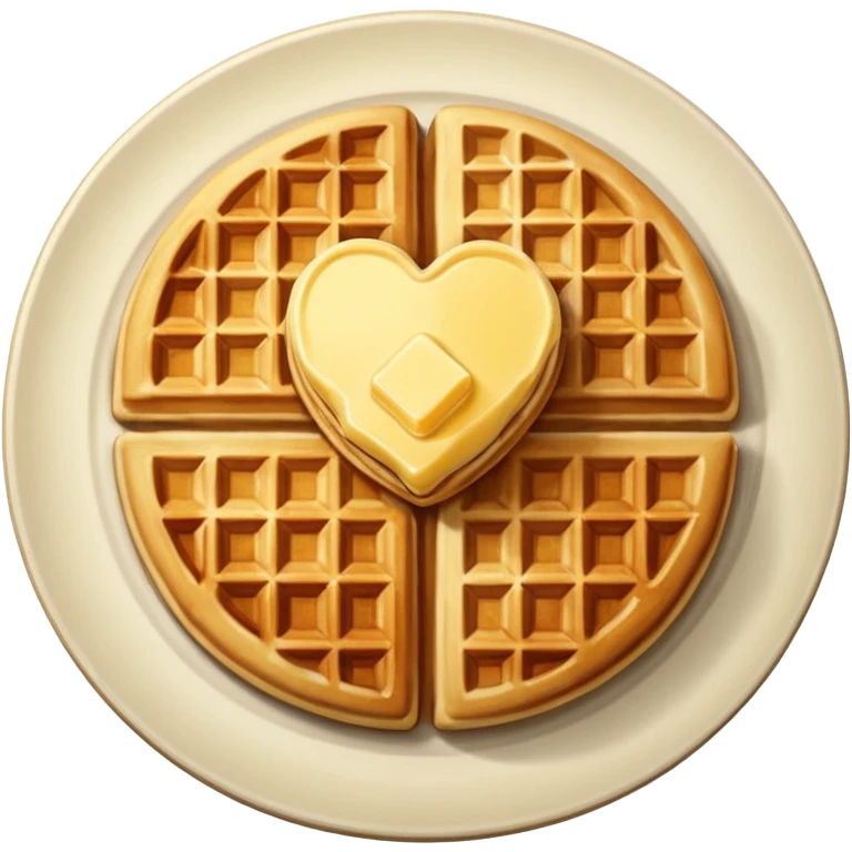 create a waffle on a plate with butter emoji emoji