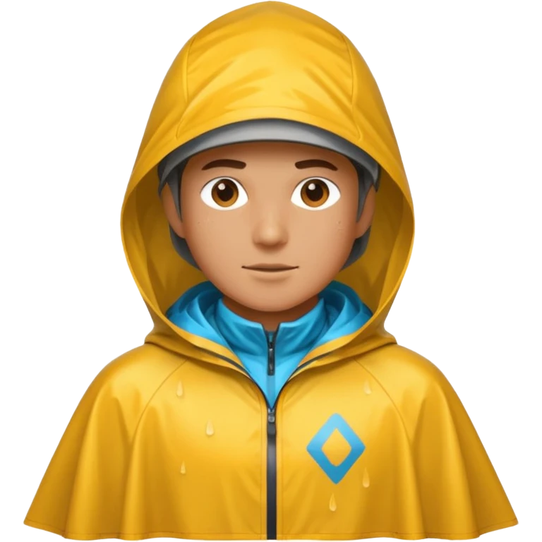 Cyclist with rain poncho emoji