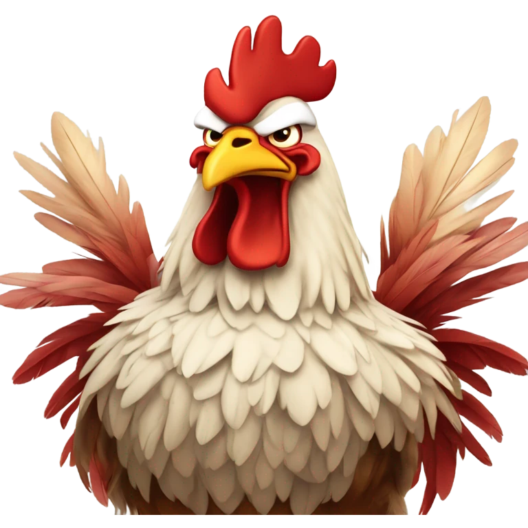 Angry boxing red rooster emoji