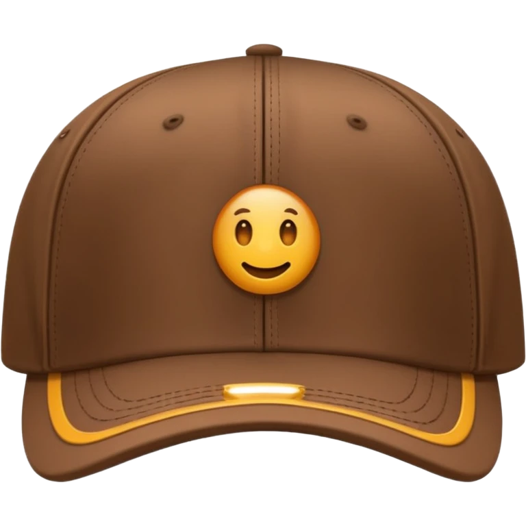 Brown fitted cap emoji