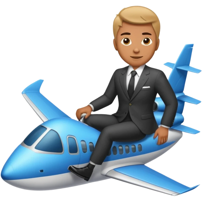 Suit man riding a jet plane emoji