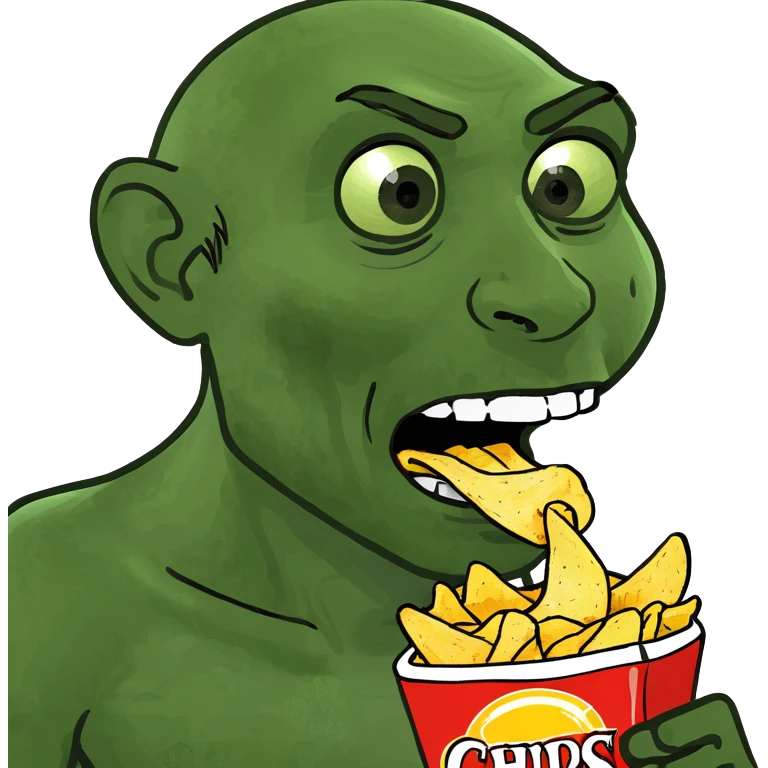 man eating chips emoji