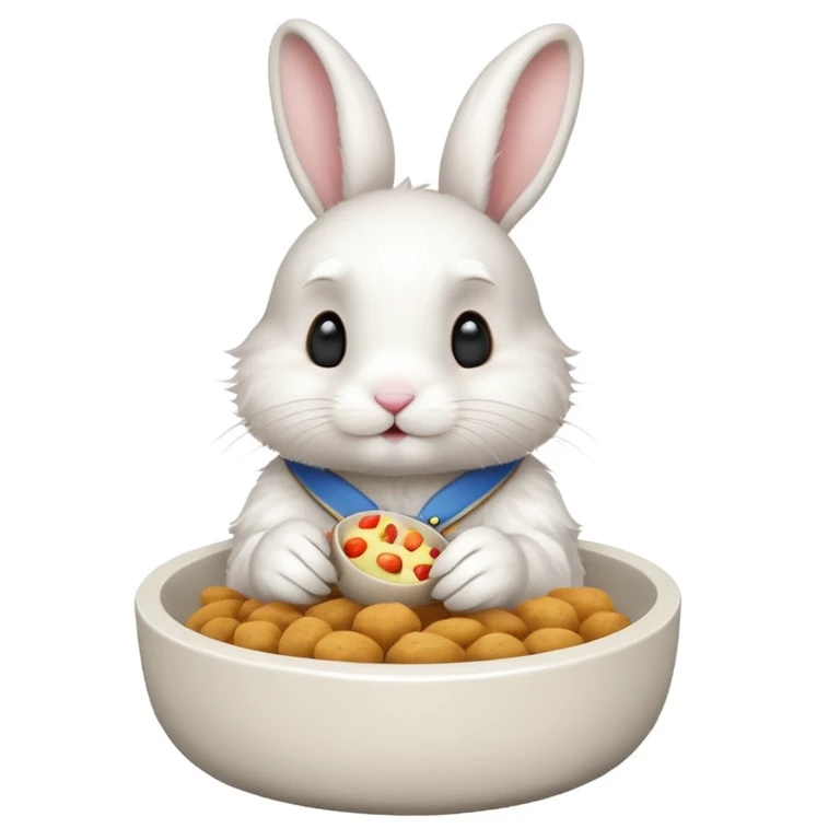 ‏ארנב מקפיץ את קערת האוכל שלו emoji
