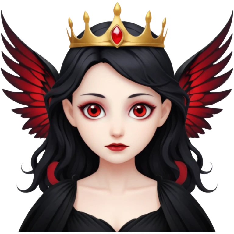 Dark fairy queen – Black gown, red eyes, wings


























 emoji