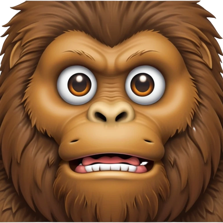 Bigfoot with eyes and mouth emoji