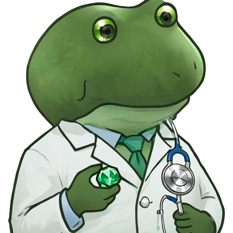 doctor bufo holding green diamond emoji