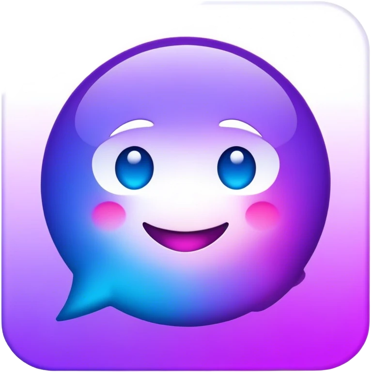 Messenger chat app purple blue emoji