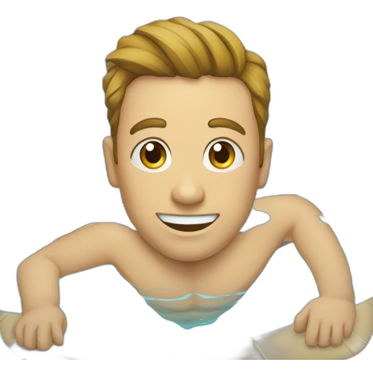 Un homme buvat de l'eau dans une piscine emoji