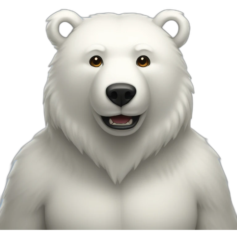 white bear with a 5 point star on a side emoji