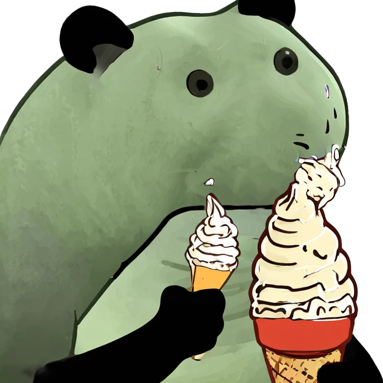 Panda eating ice cream emoji