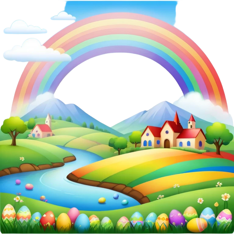 rainbow easter landscape  emoji