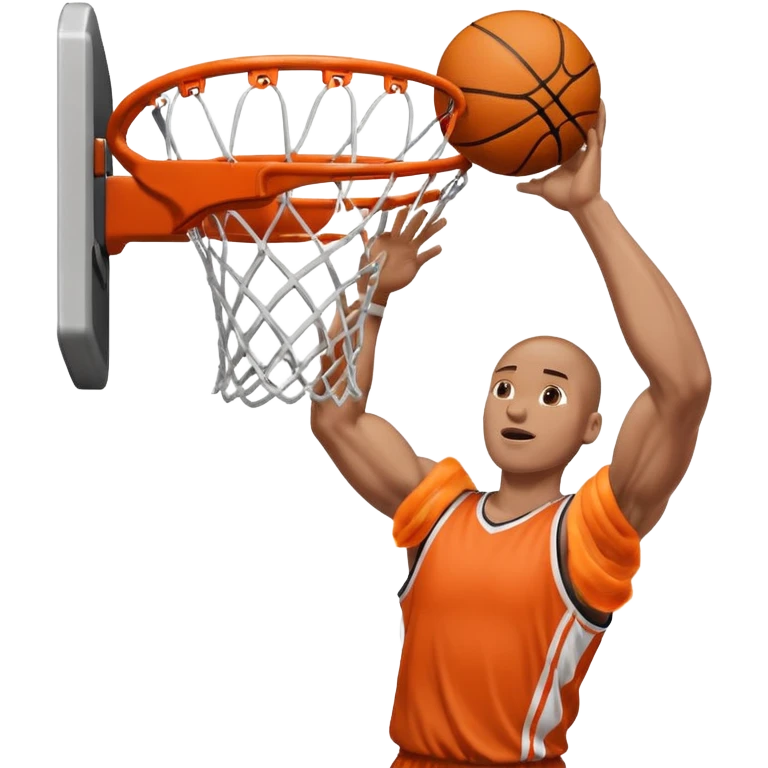 an arm dunking a basketball into a hoop emoji