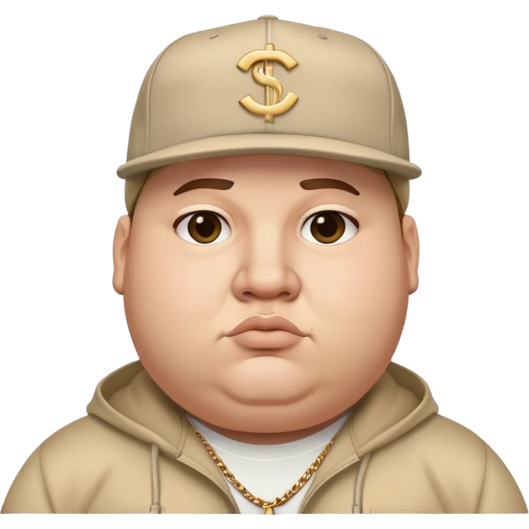 Жирный белый рэпер в кепке emoji