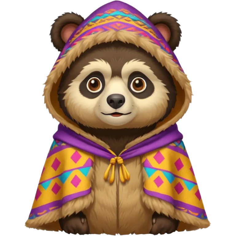 Spectacled bear with a chullo and poncho emoji