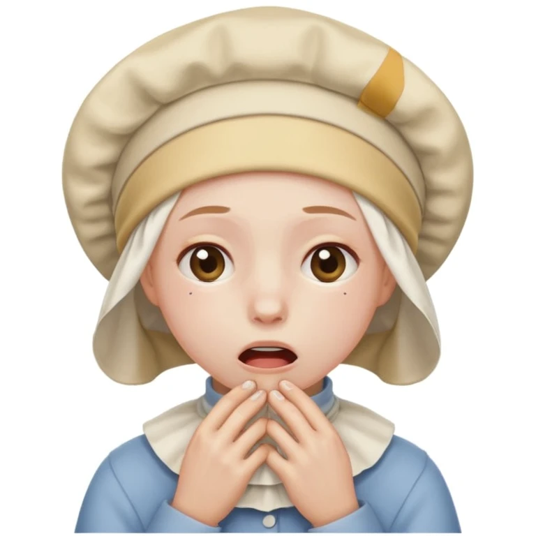 a person choking themselves with a bonnet on emoji