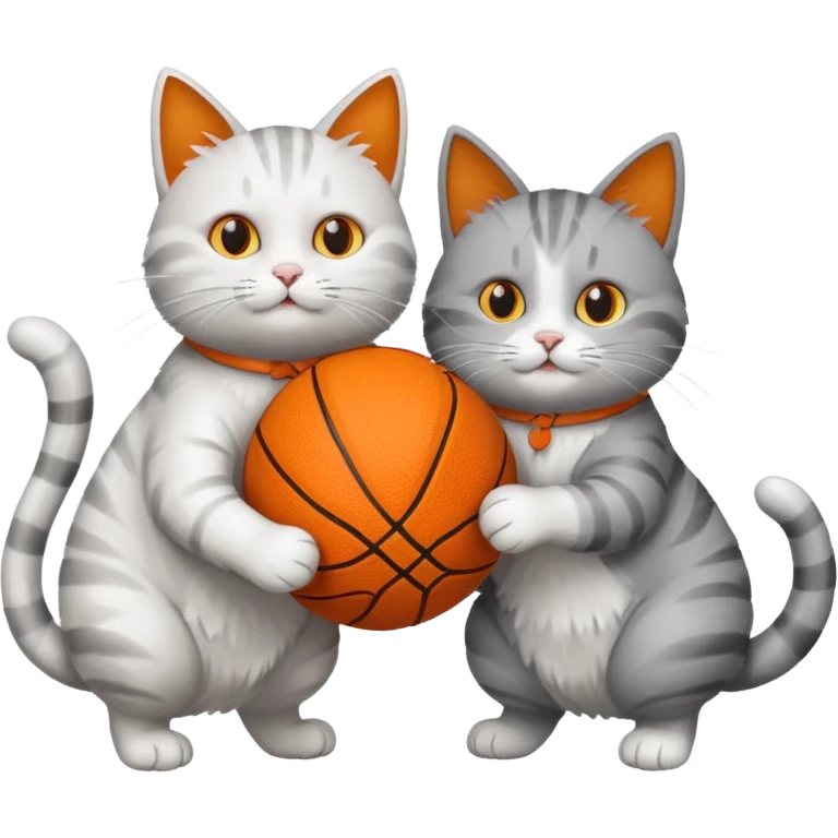 2 cats spinning basketballs emoji