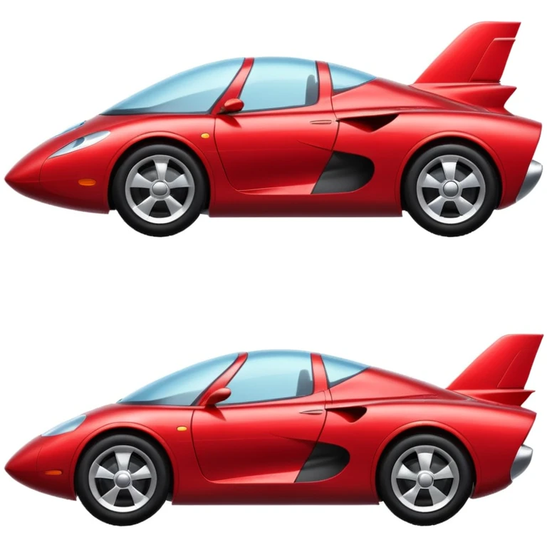 red flying car side view emoji