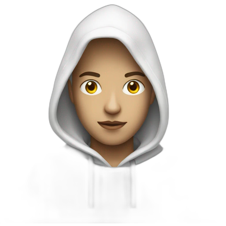 white hood with eyes emoji