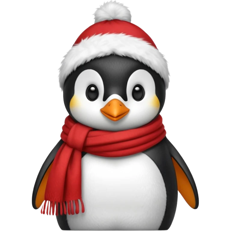 penguin with red scarf  emoji
