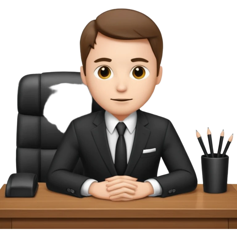 Business man sitting at a desk emoji