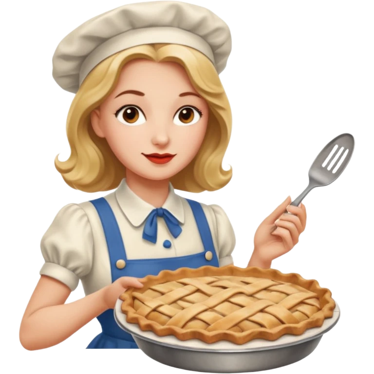 1940s women baking a apple pie emoji