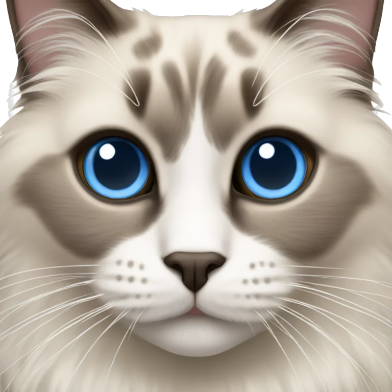 Ragdoll cat with blue eyes emoji