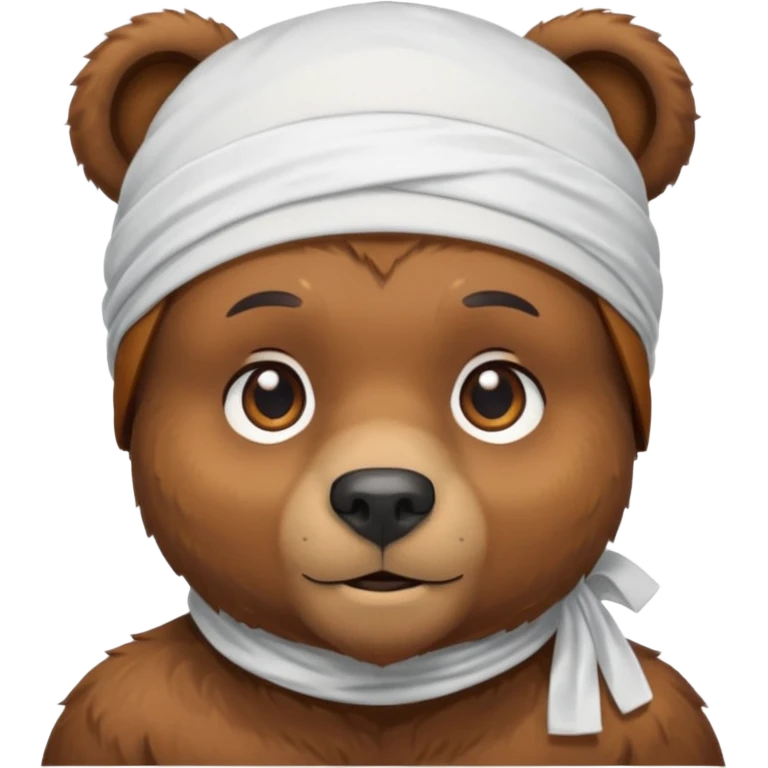 Сделай лицо медведя в белой дюраге emoji