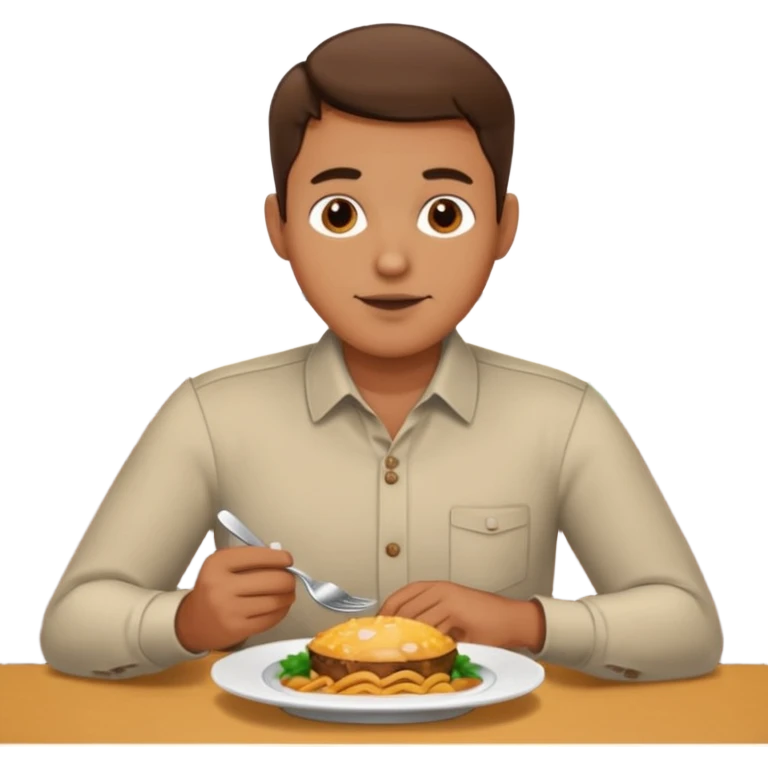 man eating at restaruant emoji