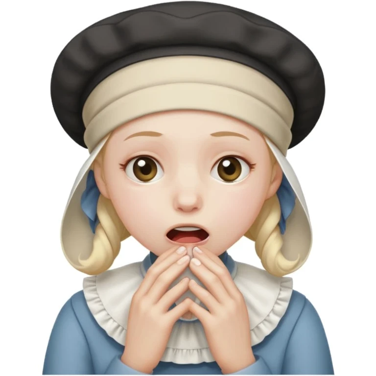 a person choking themselves with a bonnet on emoji