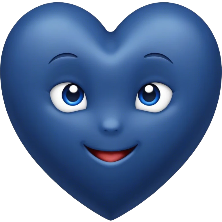 Dark blue heart with the words Hi cutie in the middle  emoji