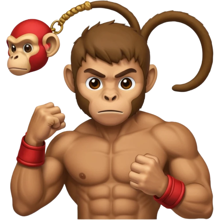 Man fighting monkey emoji