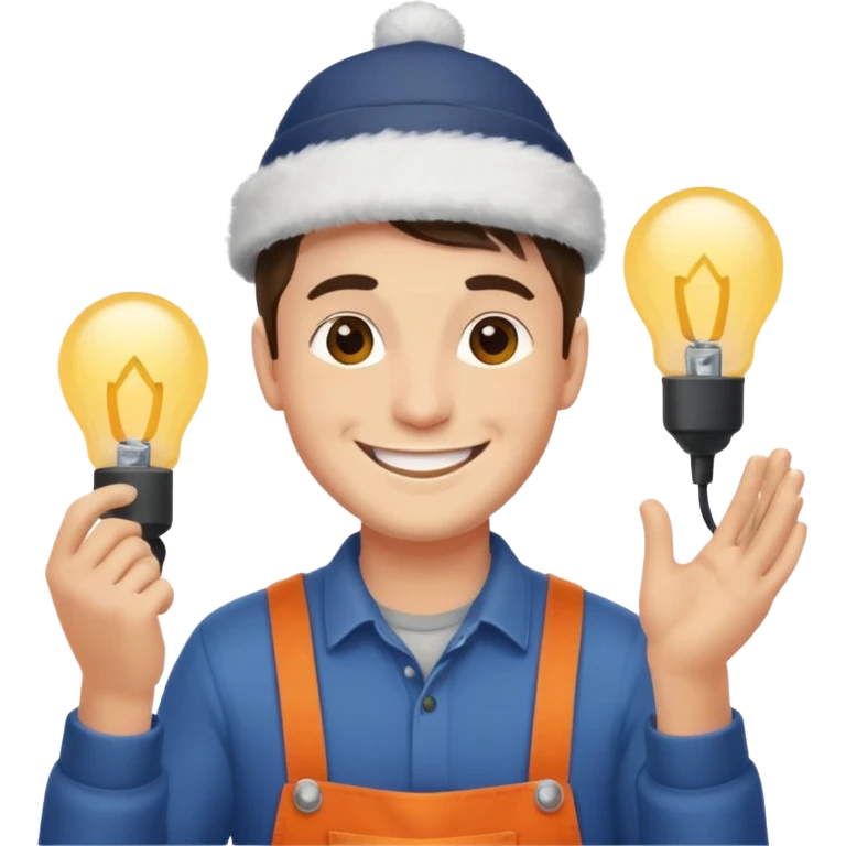 man decorating lights emoji