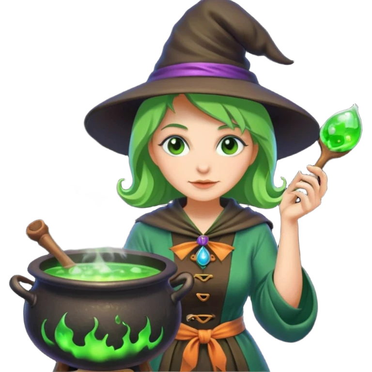 green witch cooking potion emoji