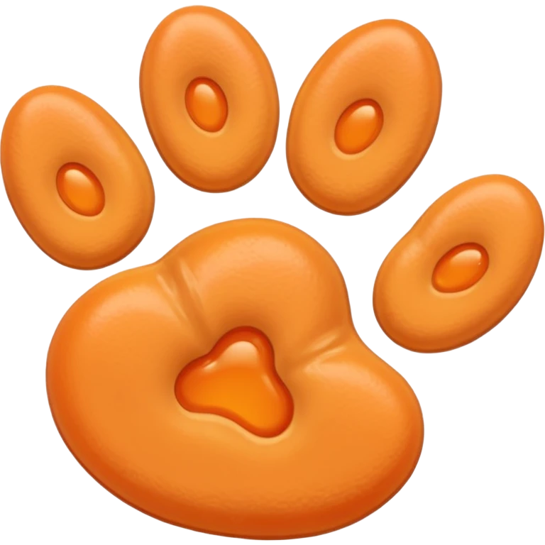 a very light pale pastel apricot orange pawprint emoji