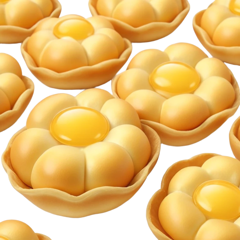 3D rendered authentic Hong Kong egg puffs (港式鸡蛋仔) with golden egg-shaped bubbles, perfect crispy exterior, hyper-realistic texture, glossy finish, soft lighting, traditional hexagonal pattern emoji