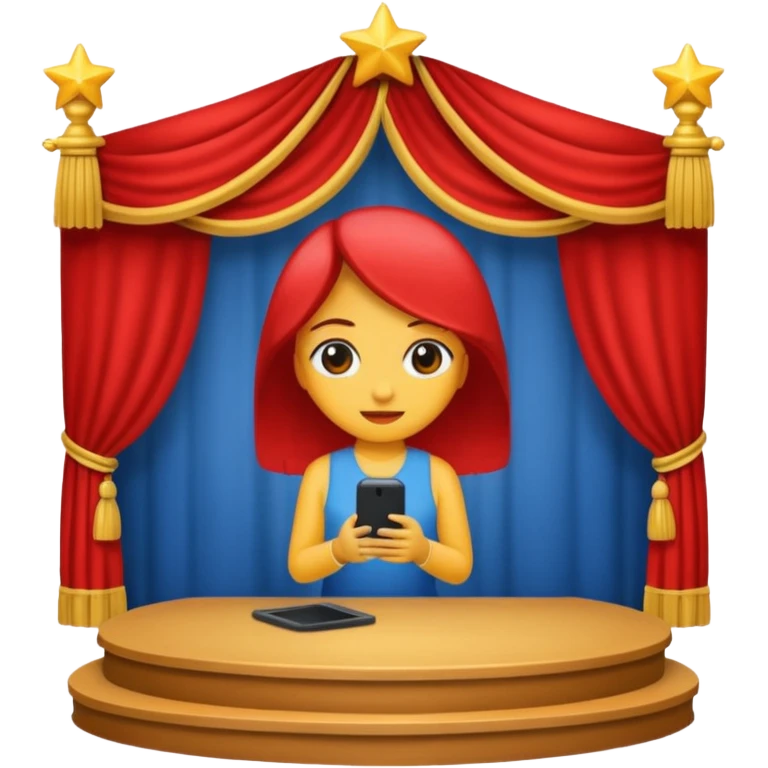 woman making a stage emoji