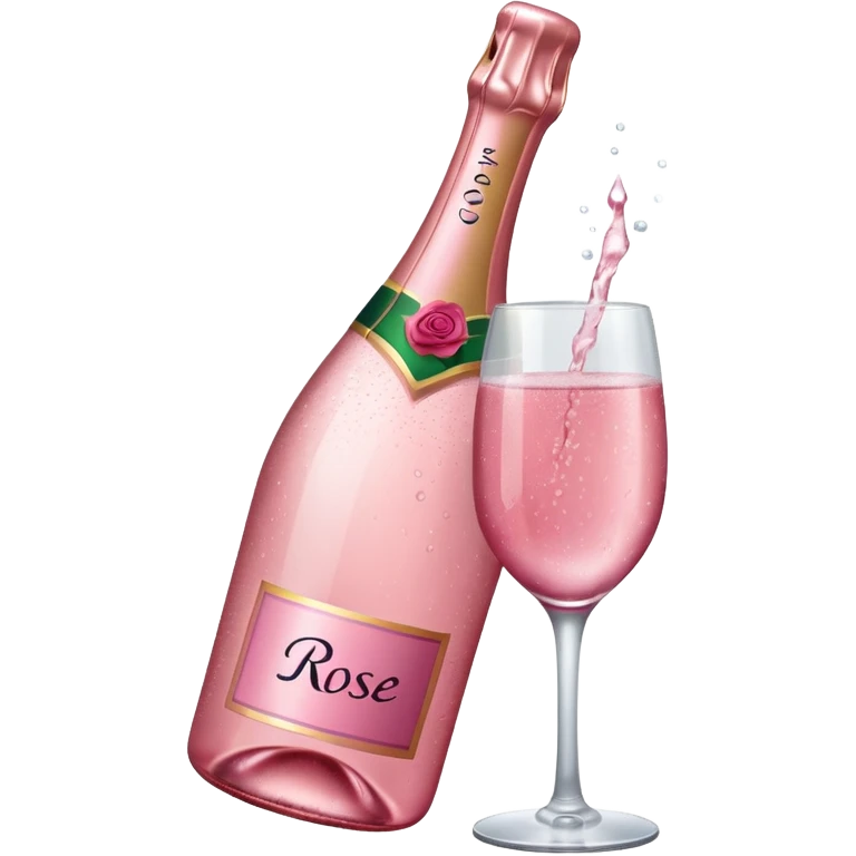 bottle of sparkling rose emoji
