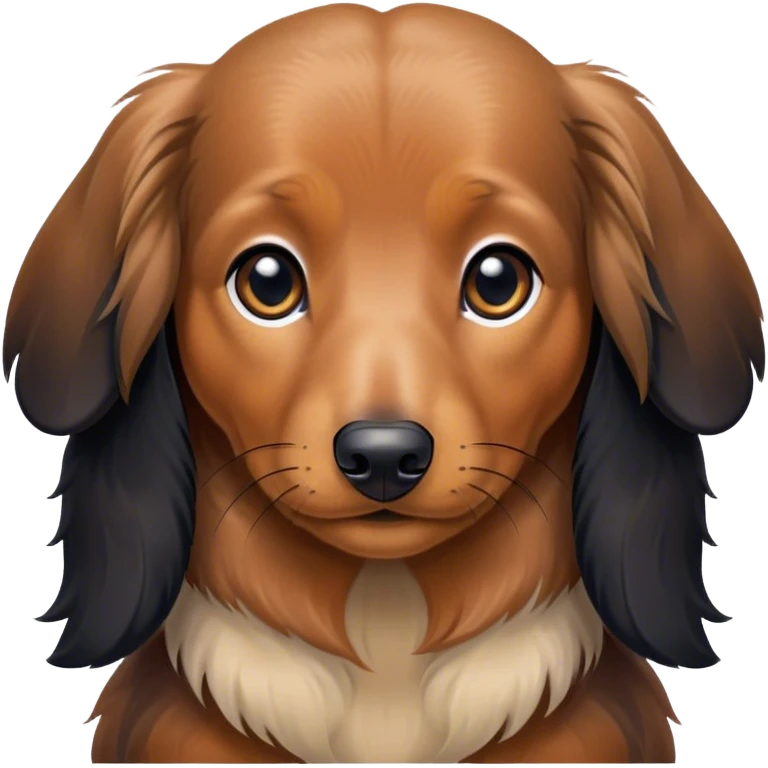 Black and tan long haired dachshund emoji