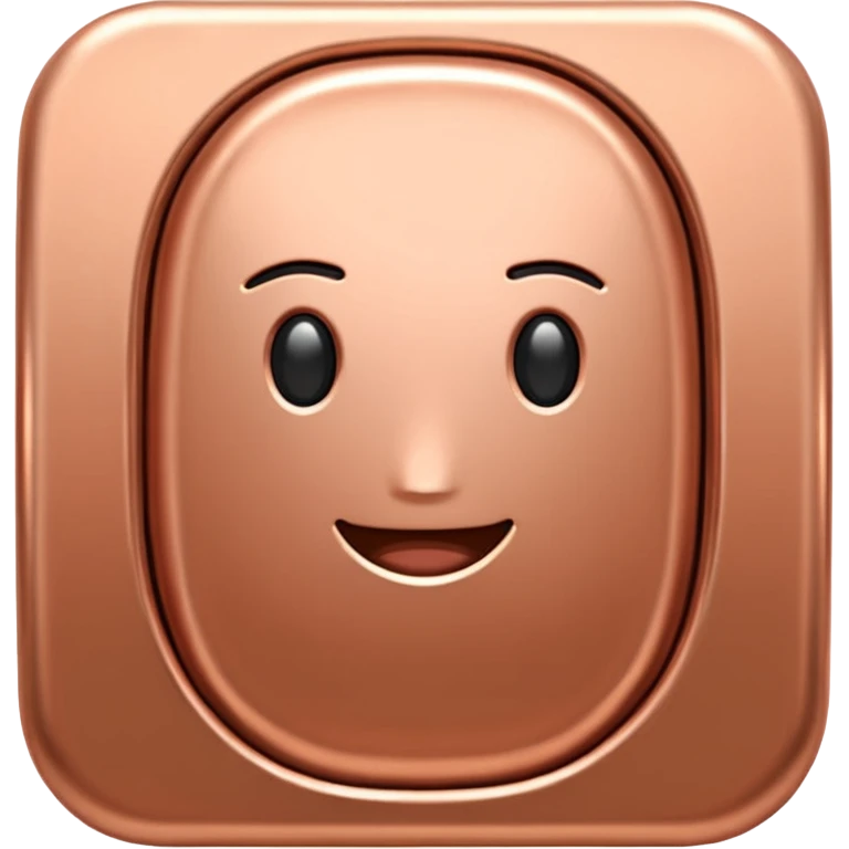 Create an Android-style cartoon emoji of a copper ingot. Make it simple ...