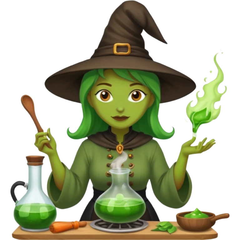 green witch cooking potion emoji