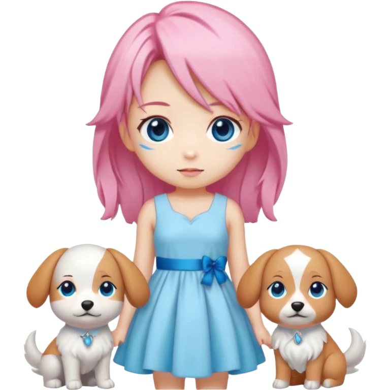 "Chibi-Anime-Girl mit Hundeohren, pinken Haaren, großen blauen Augen und breitem Grinsen." emoji