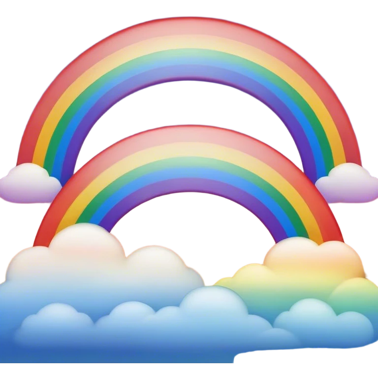 Cinematic Realistic Rainbow Emoji, Arching gracefully across the sky, with soft, glowing hues of red, orange, yellow, green, blue, indigo, and violet blending seamlessly into one another. The rainbow feels like a hopeful promise, gently illuminating the sky with a warm, uplifting glow. Soft glowing outline, capturing the essence of joy, hope, and vibrant color in a stunning rainbow! emoji