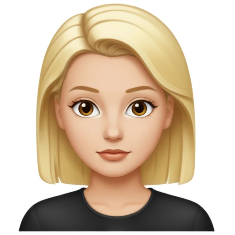 White girl with slick back hair and blonde highlights  emoji